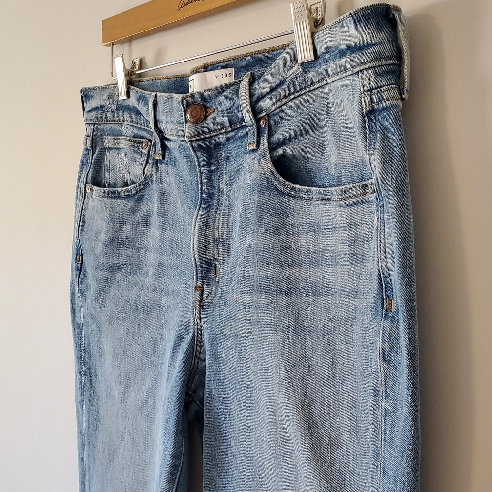 AYR The Sugar Straight Leg High Rise Jeans in Coconut Milk - Size 33 Short - Picture 5 of 10